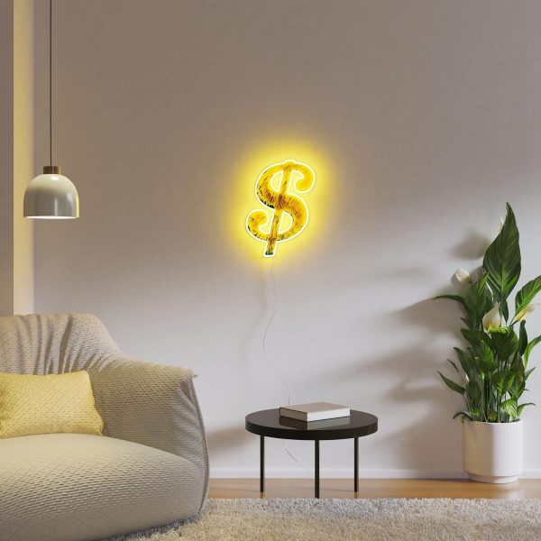 YELLOWPOP Dollar Sign by Andy Warhol LED Neon Sign