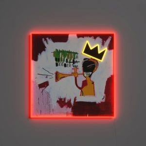 YELLOWPOP Trumpet Painting by Jean Michel Basquiat LED Neon