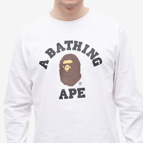 A Bathing Ape Long Sleeve College T-Shirt