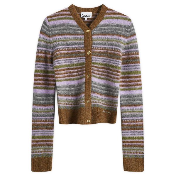 GANNI Soft Wool Stripe Cardigan