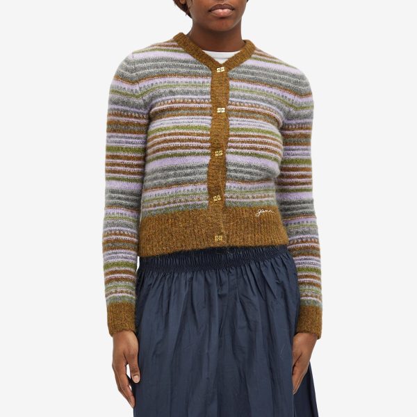 GANNI Soft Wool Stripe Cardigan