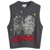 GANNI Graphic Wool Mix Cats Vest