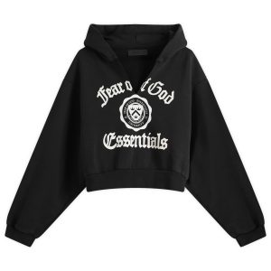 Fear of God ESSENTIALS Heavy Fleece Cropped V-Neck Hoodie