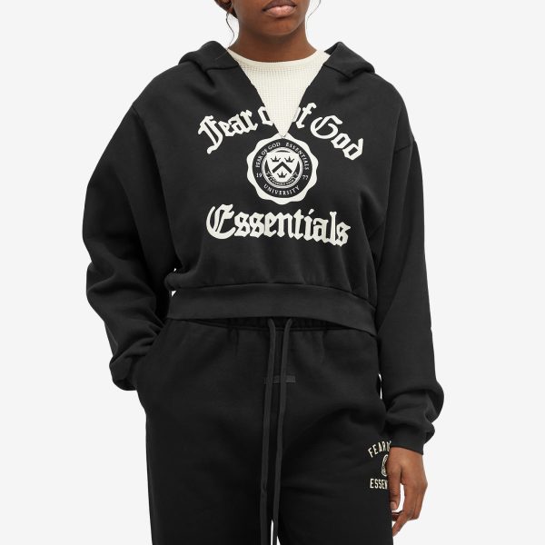 Fear of God ESSENTIALS Heavy Fleece Cropped V-Neck Hoodie