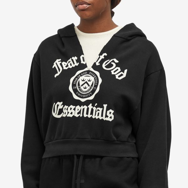 Fear of God ESSENTIALS Heavy Fleece Cropped V-Neck Hoodie