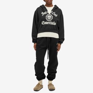 Fear of God ESSENTIALS Heavy Fleece Cropped V-Neck Hoodie