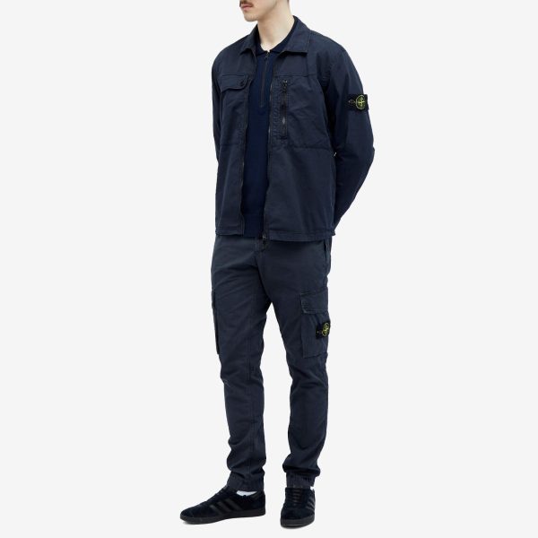 Stone Island Soft Cotton Long Sleeve Knitted Polo Shirt