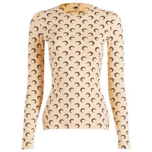 Marine Serre Moon Printed Second Skin Crewneck Top