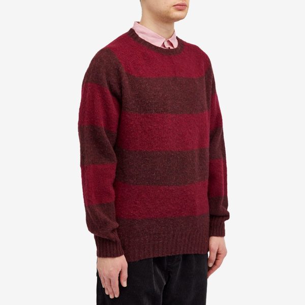 YMC Suedehead Stripe Crew Knit