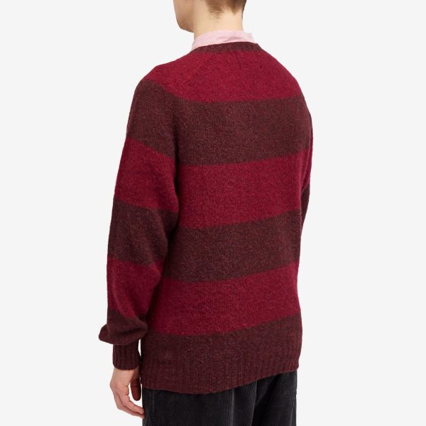 YMC Suedehead Stripe Crew Knit