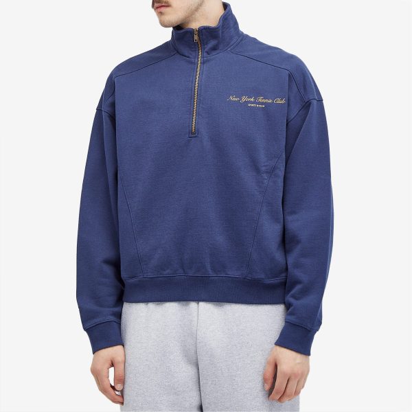 Sporty & Rich NY Tennis Club Quarter Zip Sweatshirt