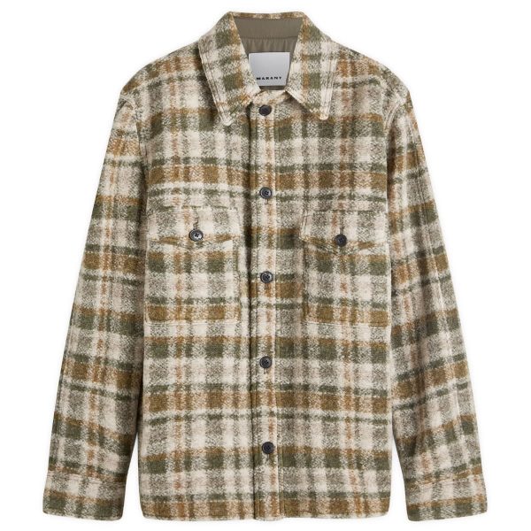 Isabel Marant Kevron Wool Check Overshirt