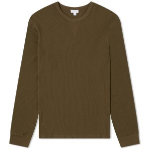 Sunspel Long Sleeve Waffle T-Shirt