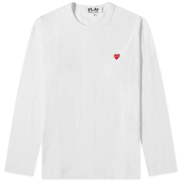 Comme des Garcons Play Long Sleeve Small Red Heart T-Shirt