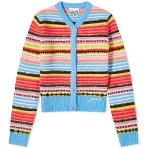 Ganni Soft Wool Stripe Cardigan