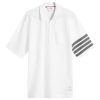 Thom Browne 4 Bar Striped Waffle Polo