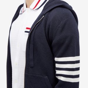 Thom Browne 4 Bar Textured Zip Through Hoodie