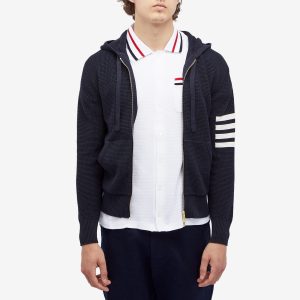 Thom Browne 4 Bar Textured Zip Through Hoodie