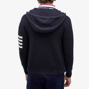 Thom Browne 4 Bar Textured Zip Through Hoodie