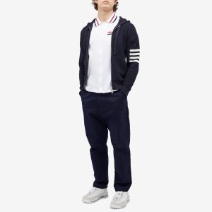 Thom Browne 4 Bar Textured Zip Through Hoodie