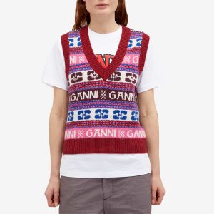 GANNI Logo Wool Mix Vest