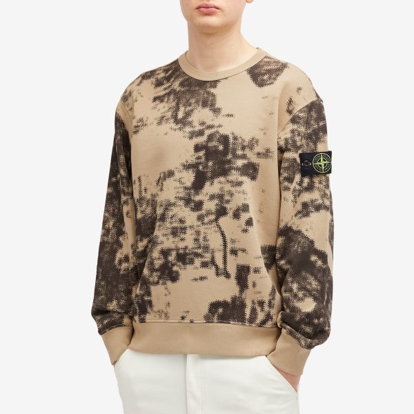 Stone Island Earth Mapping Camo Crew Neck Sweatshirt