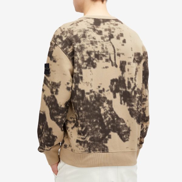 Stone Island Earth Mapping Camo Crew Neck Sweatshirt