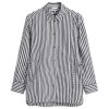 GANNI Stripe Cotton Tie String Shirt