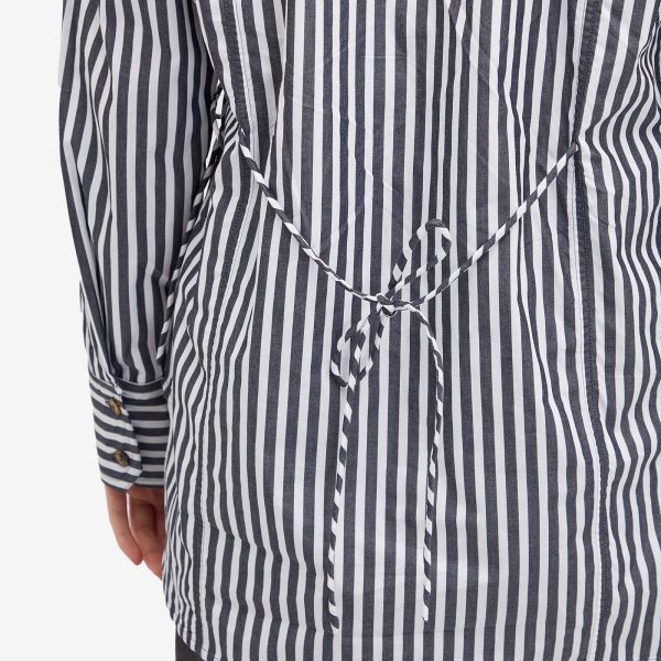 GANNI Stripe Cotton Tie String Shirt