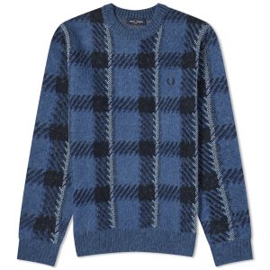 Fred Perry Glitch Tartan Crew Jumper