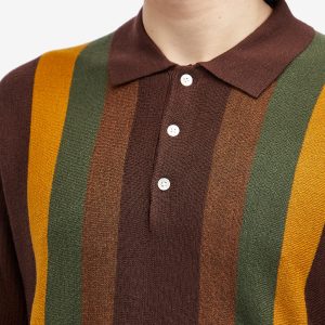 Beams Plus Long Sleeve Stripe Knit Polo