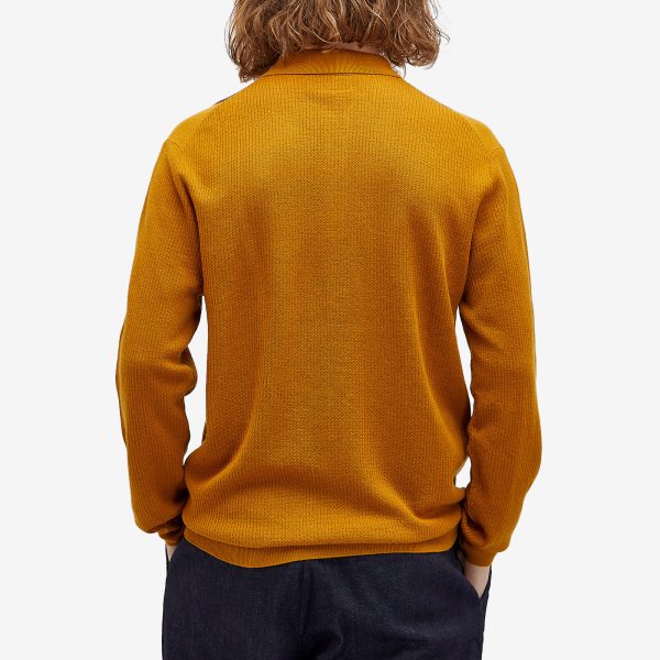 Beams Plus Long Sleeve Stripe Knit Polo