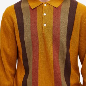 Beams Plus Long Sleeve Stripe Knit Polo