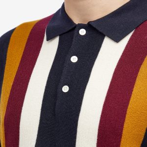 Beams Plus Long Sleeve Stripe Knit Polo