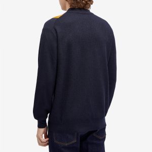 Beams Plus Long Sleeve Stripe Knit Polo