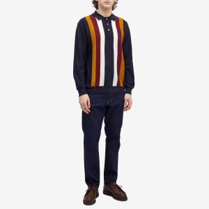 Beams Plus Long Sleeve Stripe Knit Polo