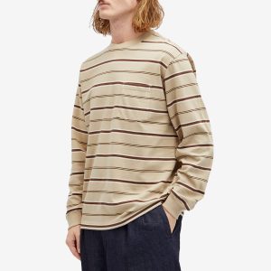 Beams Plus Long Sleeve Multi Stripe Pocket T-Shirt