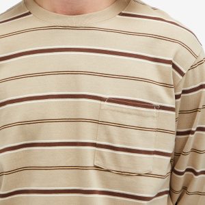 Beams Plus Long Sleeve Multi Stripe Pocket T-Shirt