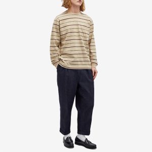 Beams Plus Long Sleeve Multi Stripe Pocket T-Shirt