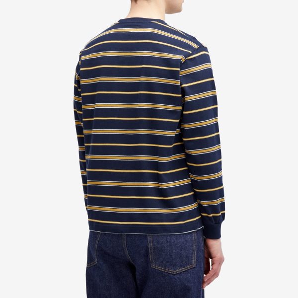 Beams Plus Long Sleeve Multi Stripe Pocket T-Shirt