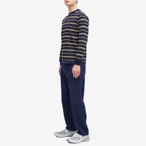 Beams Plus Long Sleeve Multi Stripe Pocket T-Shirt