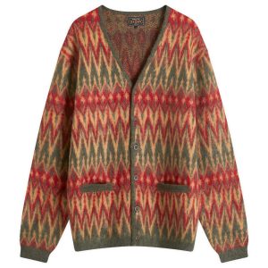 Beams Plus Jacquard Chevron Cardigan