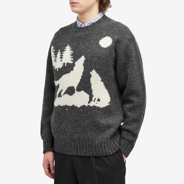 Beams Plus Intarsia Wolf Jumper