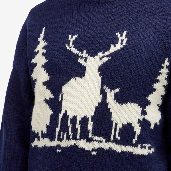 Beams Plus Intarsia Stag Jumper