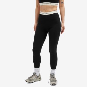 Sporty & Rich Serif Logo Ribbed Leggings