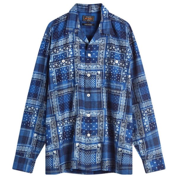 Beams Plus Open Collar Print Shirt