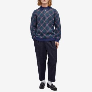 Beams Plus Long Sleeve Jacquard Knit Polo