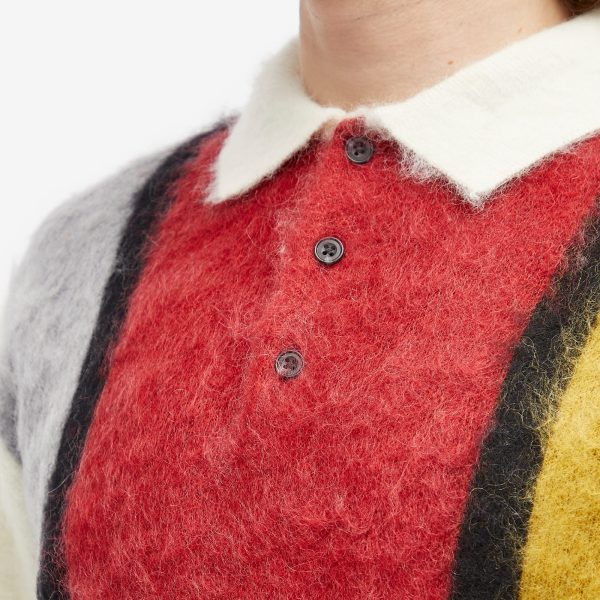 Beams Plus Long Sleeve Colour Block Knit Polo