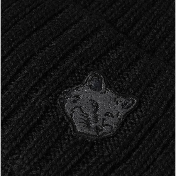 Maison Kitsune Fox Head Patch Ribbed Beanie