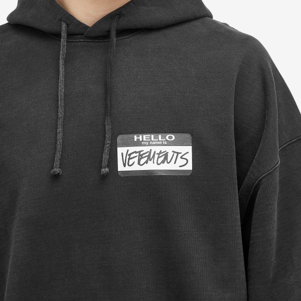 VETEMENTS Hello My Name Is Vetements Hoodie